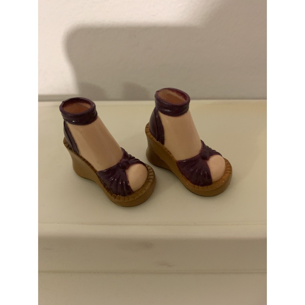 Barbie My Scene Doll Shoes Strappy Wedge Plum Sandals Swappin' Styles Nolee